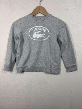 Lacoste Gray Crewneck Sweatshirt with White Logo